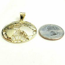 Load image into Gallery viewer, 10k yellow gold round globe planet earth world map pendant jewelry 1.34" 5.2g