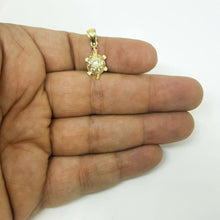 Load image into Gallery viewer, 14k yellow gold turtle full body pendant cubic zirconia fine jewelry 1.5g