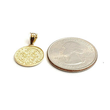 Load image into Gallery viewer, New 14k gold two tone round saint benedict san Benito pendant jewelry 0.56" 1.5g