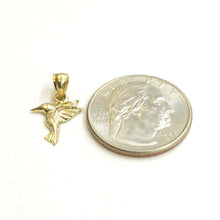 Load image into Gallery viewer, New 14k yellow Gold Tiny Solid Hummingbird Pendant charm gift fine jewelry 0.8g