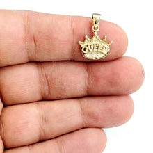 Load image into Gallery viewer, 14k yellow Gold Tiny Queen Crown Tiara Pendant charm gift fine jewelry 1.1g