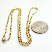 Load image into Gallery viewer, 10K yellow gold 2.5mm ball bead chain moon cut Necklace fine jewelry 9.5g 20"