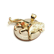 Load image into Gallery viewer, 14k yellow Gold lion full body Leo zodiac Pendant charm gift fine jewelry 3.4g