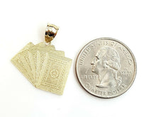 Load image into Gallery viewer, 10k yellow solid Gold playing card Pendant charm casino fine jewelry unisex 1.9g