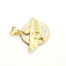 Load image into Gallery viewer, New 10k yellow solid Gold Egyptian isis winged goddess Pendant fine jewelry 2.3g