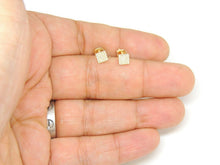 Load image into Gallery viewer, 14k yellow Gold 0.11Ct Round Diamond square stud Earrings Push Back Fastening