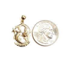 Load image into Gallery viewer, New 14k yellow Gold Pisces fish zodiac sign Pendant astrology fine jewelry 1.9g