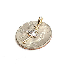 Load image into Gallery viewer, 14k two tone Gold ballerina dancer Pendant gift for her fine jewelry gift 0.8g