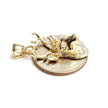 Load image into Gallery viewer, 14k yellow Gold deer buck male head Hunting Pendant charm gift jewelry 4.3g