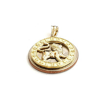 Load image into Gallery viewer, New 10k yellow Gold round lion Leo zodiac sign Pendant charm fine jewelry 2.4g