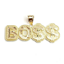 Load image into Gallery viewer, New 10k yellow Gold BOSS dollar sign Pendant charm diamond cut fine jewelry 7.4g