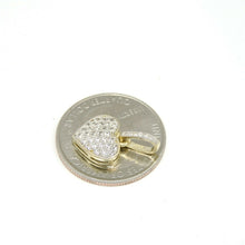 Load image into Gallery viewer, New 14k yellow Gold heart Pendant cubic zirconia gift fine jewelry for her 1.5g