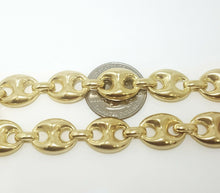 Load image into Gallery viewer, New 10K yellow gold 13mm hollow puff Gucci link chain jewelry gift 28" 46.6g