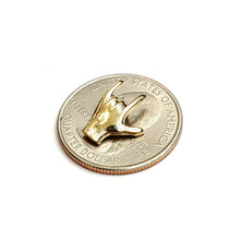 Load image into Gallery viewer, New 14K Yellow Gold 3D Hand Sign I Love You Charm pendant love fine jewelry 1g