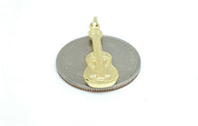 Load image into Gallery viewer, New 14k yellow Gold hollow guitar music Pendant charm 3D fine gift jewelry 1.4g
