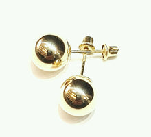 Load image into Gallery viewer, 14k yellow Gold 8mm hollow ball earrings screw back fine gift jewelry for female