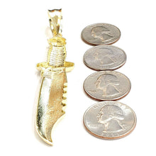 Load image into Gallery viewer, 10k yellow Gold dagger Big knife Pendant charm fine gift jewelry for men 8.6g