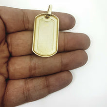 Load image into Gallery viewer, real 10k yellow Gold solid dog tag Pendant charm shiny fine gift jewelry 6.7g