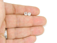 Load image into Gallery viewer, 14k white Gold 0.06Ct Diamond horseshoe stud Earrings gift Push Back Fastening