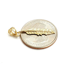 Load image into Gallery viewer, New 14k Yellow Gold solid feather Pendant Unisex gift fine jewelry 1g