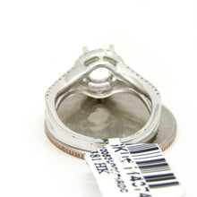 Load image into Gallery viewer, 0.39Ct Natural Diamond 14k White Gold Semi Mount halo Ring round center size 6.5