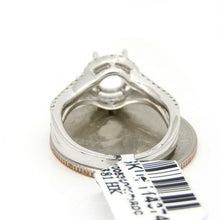 Load image into Gallery viewer, 0.39Ct Natural Diamond 14k White Gold Semi Mount halo Ring round center size 6.5