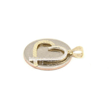 Load image into Gallery viewer, New 14k 2 color Gold heart Pendant charm fine jewelry love gift for her 1.1g