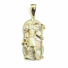 Load image into Gallery viewer, 10k yellow Gold Egypt jackal god Anubis holding Ankh Pendant fine jewelry 6g