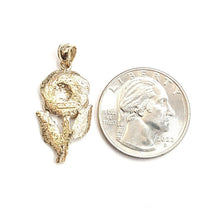 Load image into Gallery viewer, New 14k yellow solid Gold rose flower Pendant charm gift fine jewelry 3.4g