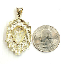 Load image into Gallery viewer, 10k yellow solid Gold lion head face zodiac Pendant charm fine jewelry 3.9g