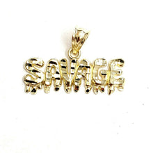 Load image into Gallery viewer, New 10k yellow Gold Savage Pendant charm diamond cut fine gift jewelry 1.3g