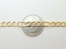 Load image into Gallery viewer, 10K two-tone Gold hollow Figaro Link Chain 5.85mm fine gift jewelry 24" 14.7g
