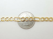 Load image into Gallery viewer, 10K two-tone Gold hollow Figaro Link Chain 5.85mm fine gift jewelry 24" 14.7g