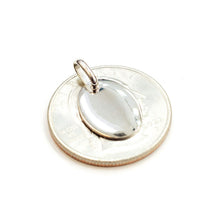 Load image into Gallery viewer, 14k white Gold solid tiny oval name tag engravable Pendant charm shiny gift 1.6g