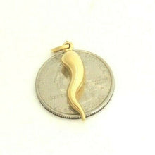 Load image into Gallery viewer, New 14k yellow gold 3D hollow horn pendant charm fine gift jewelry unisex 1.2g
