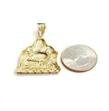 Load image into Gallery viewer, New 10k yellow gold buddha Buda Buddah pendant charm fine religious jewelry 4.2g