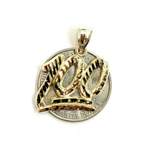 Load image into Gallery viewer, New 10K Solid Yellow Gold Diamond Cut One Hundred 100 Charm Pendant jewelry 2g