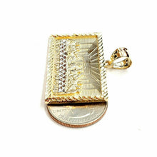 Load image into Gallery viewer, 10k two tone gold last supper pendant charm diamond cut fine gift jewelry 8.4g