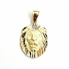 Load image into Gallery viewer, 14k yellow solid Gold lion leo head face Pendant charm fine gift jewelry 2.4g