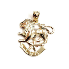 Load image into Gallery viewer, 14k yellow Gold lion Leo zodiac sign astrology Pendant charm fine jewelry 2g