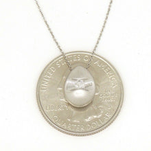 Load image into Gallery viewer, 14k White Gold 0.10Ct Round Diamonds 3D necklace gift jewelry for her 18" chain