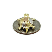 Load image into Gallery viewer, New 14k multi color gold turtle full body pendant charm gift fine jewelry 2.9g