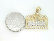 Load image into Gallery viewer, 14k two tone gold last supper pendant charm with zirconia religious jewelry 4.7g