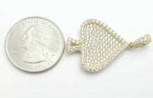 Load image into Gallery viewer, 14k yellow Gold Ace of spade Pendant with cubic zirconia fine gift jewelry 4.6g