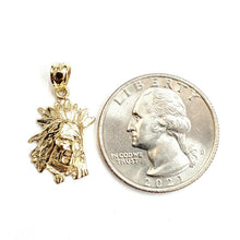 Load image into Gallery viewer, New 14k solid yellow Gold tiny Chief face head Pendant charm fine jewelry 1.8g