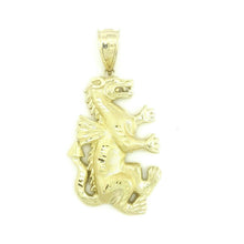 Load image into Gallery viewer, 10k yellow gold dragon full body pendant/charm gift fine jewelry for men 6.6g