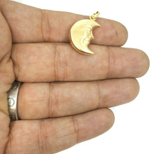 Load image into Gallery viewer, New 14k yellow gold 3D hollow moon pendant charm astronomy fine gift jewelry 2g