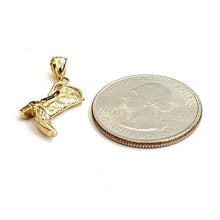 Load image into Gallery viewer, 14KT Yellow Gold Solid 3D Cowboy Boot Cowgirl Western Pendant Fine Jewelry 2.5g