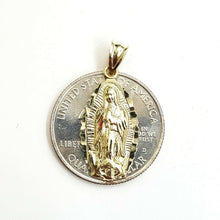 Load image into Gallery viewer, 10k gold virgin Mary Guadalupe pendant charm gift fine religious jewelry 1.3g
