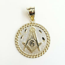 Load image into Gallery viewer, New 10k yellow solid Gold freemason Masonic Pendant religious jewelry 0.97" 4.1g
